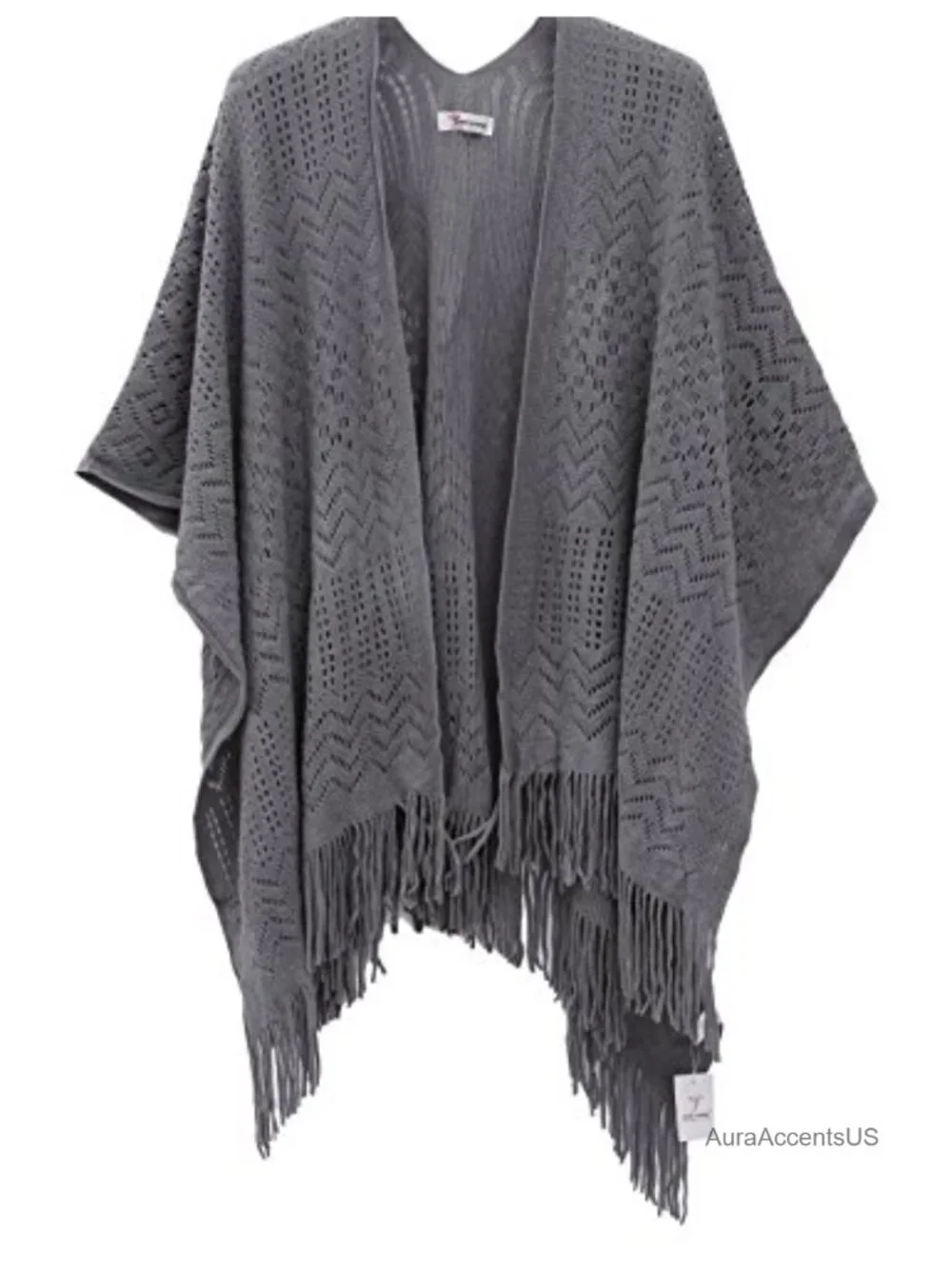 Knit Shawl Wrap Women Fringe Poncho Cardigan Cape Acrylic